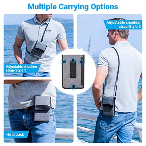 Kiwifotos Travel Cell Phone Pouch Belt Pouch, Phone Holster Crossbody Bag With Shoulder Strap For Iphone Case Holder For Hand With Neck Lanyard Smartphone Memory Card Power Bank Charger Passport #TOP3