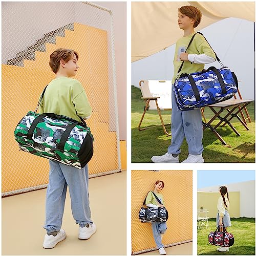 Lmwzh Travel Duffle Gym Sports Bag Dance Weekender Overnight Cheer Suitable For Kids Teen And Adults With Shoe Compartment Wet Pocket (Green)2