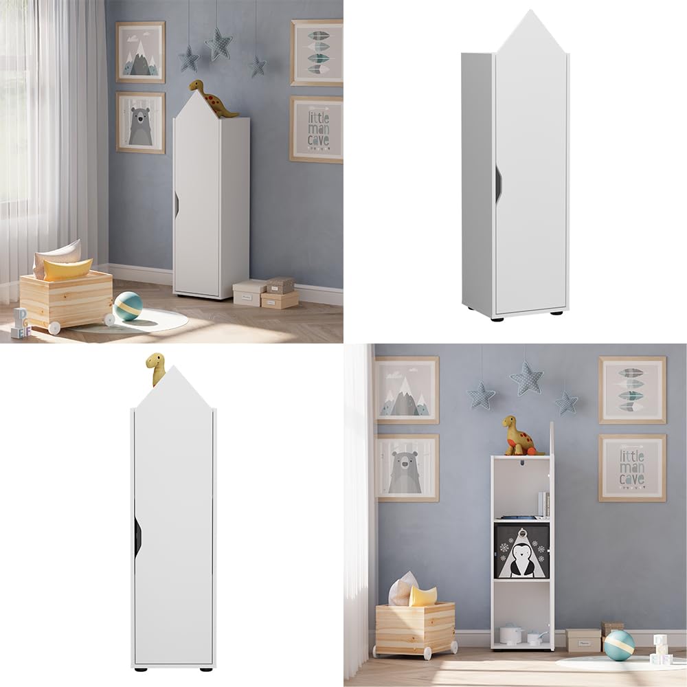 Vicco Étagère pour Enfants Estell, Blanc, 36.4x130.9cm, avec des espaces de Rangement Ouverts pour Le Stockage des Jouets