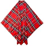HIKARO Damen und Herren karierter XXL Winterschal mit stylischem Tartan Plaid Muster - 150 x 150 cm quadratisch - warm und weich - Deckenschal (Rot)