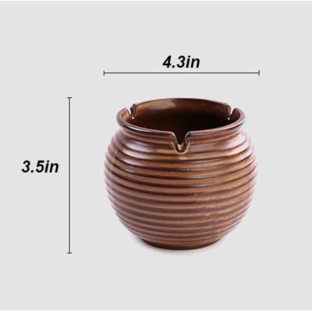 Ceramic Ashtray, Desktop without Lid, Smoking Ash Tray for Home Office Decoration