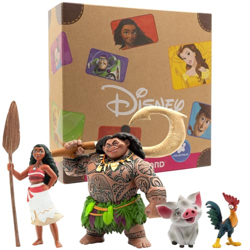 Bullyland 13261 - Spielfiguren Set Walt Disney Vaiana mit Vaiana, Halbgott Maui, Schwein Pua & Heihei, detailgetreu, ideal als kleines Geschenk für Kinder ab 3 Jahren