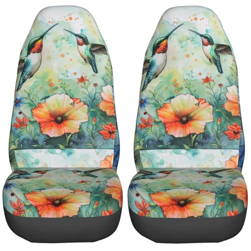 Housses pour siège auto colibris fleurs lot de 2 universel pour monospace et SUV