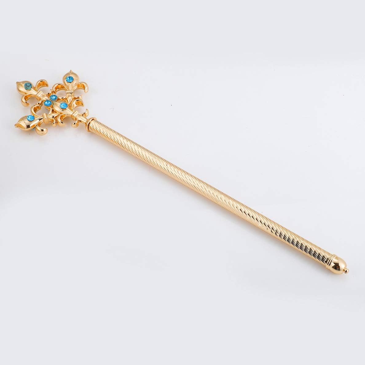 HAIQILIN Royal Blue Gold Scepter Wands Sceptor For Party : Clothing, Shoes & Jewelry
