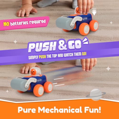 Image of Bloomingo Astro Diggers Cosmosis | 2 Space Construction Vehicles | Press & Go Action, Moving Toys | Ages 3+ | Space Themed Toys | Collect All 4 Space Rovers