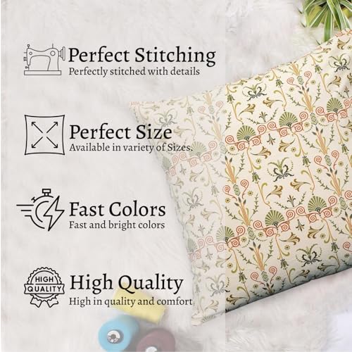 Image of Digital Print Cotton Canvas Throw Pillow Cover for Sofa | 18 X 18 Inch Decorative Pillow Cases for Home Decore | Boho Pillow Case for Living Room and Bed Room (Set of 1, 18 * 18)
