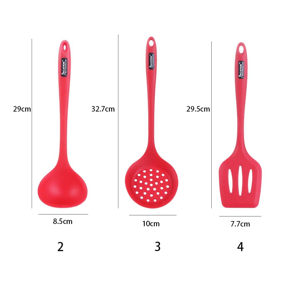 3Pcs/set Silicone Spoons for Kitchen Cooking, Soup Ladle Silicone Cookware Kitchen Utensils Cooking Tools Strainer Spoon Fried Shovel