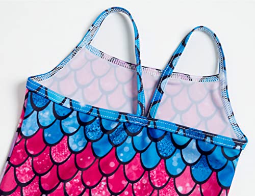 One-Piece Swimsuit for Girls Toddler Size 4t 5t Colorful Mermaid Scale Printing Bathing Suits Quick Dry Water Sport Swimwear3