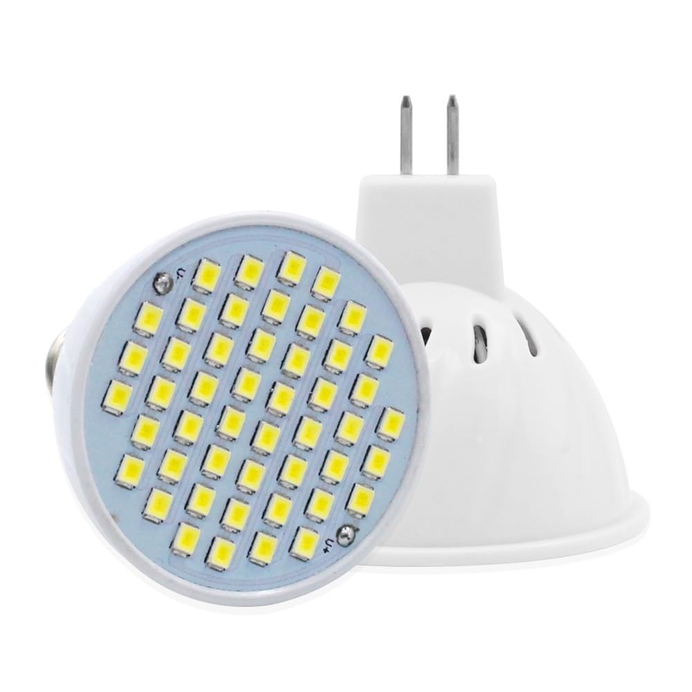 RZL Lighting, Paquete de 20, lámpara de foco LED MR16 AC220V 48/60/80/LED 2835SMD bombilla de foco LED(Cool White,80LEDs AC220V)