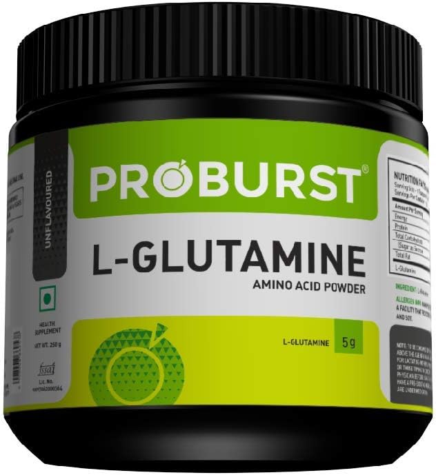 Proburst L-Glutamine Powder for Muscle Growth and Recovery, 5g Glutamine per serve, 250 Gram, 50 Serves