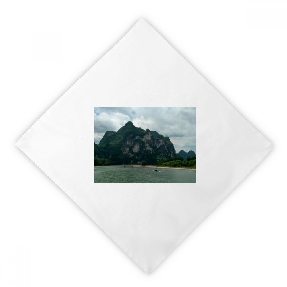 Serviettes en tissu montagnes et rivières 47x47 cm lot de 2 essuies lavables multicouleurs
