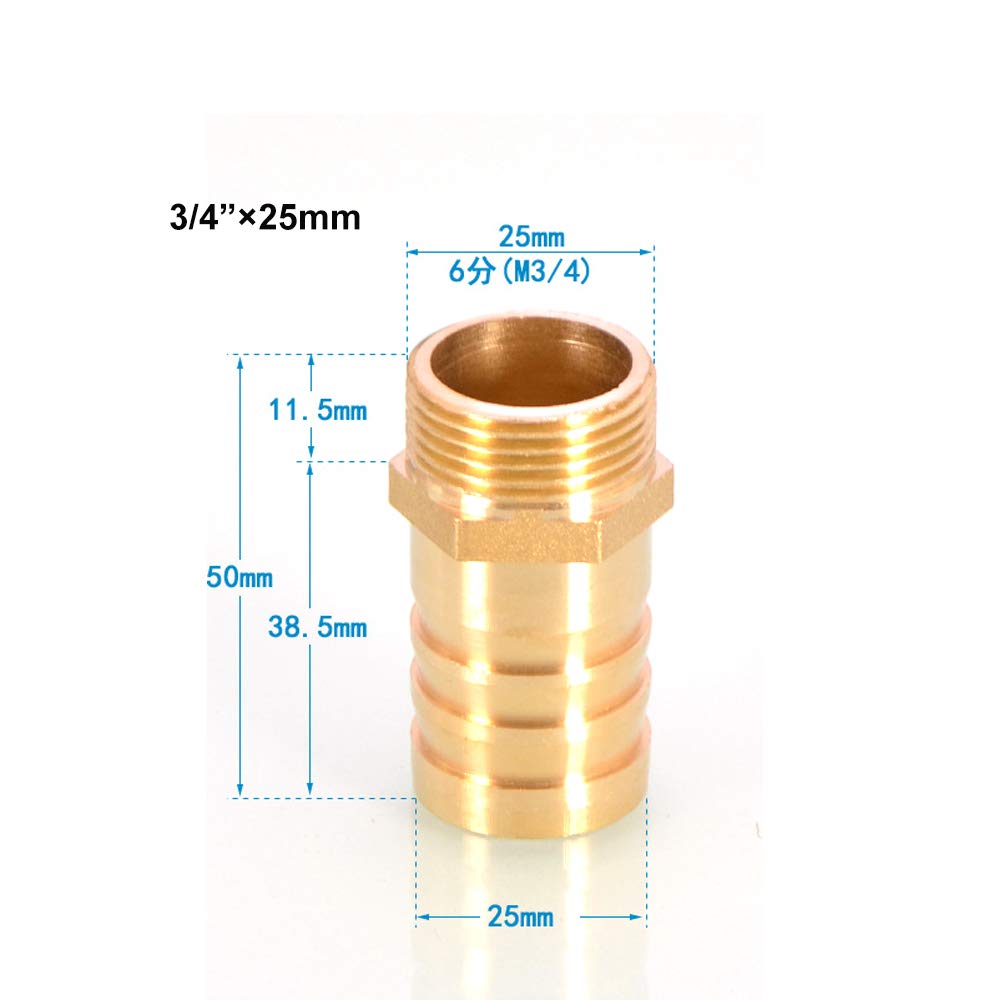 Connettore BSP 2 pz ottone dritto adattatore femmina maschio BSP