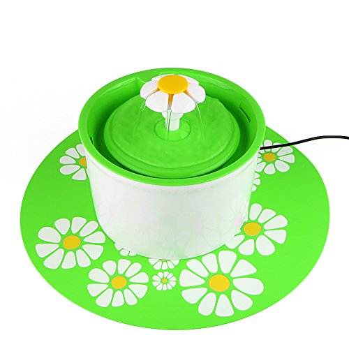 Fuente de agua eléctrica para mascotas 1.6L Mat-Verde miniatura 2