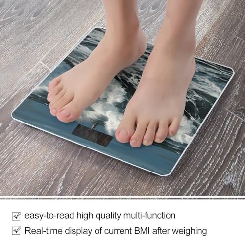 Báscula digital de baño Sea Waves vidrio templado 400lb miniatura 5