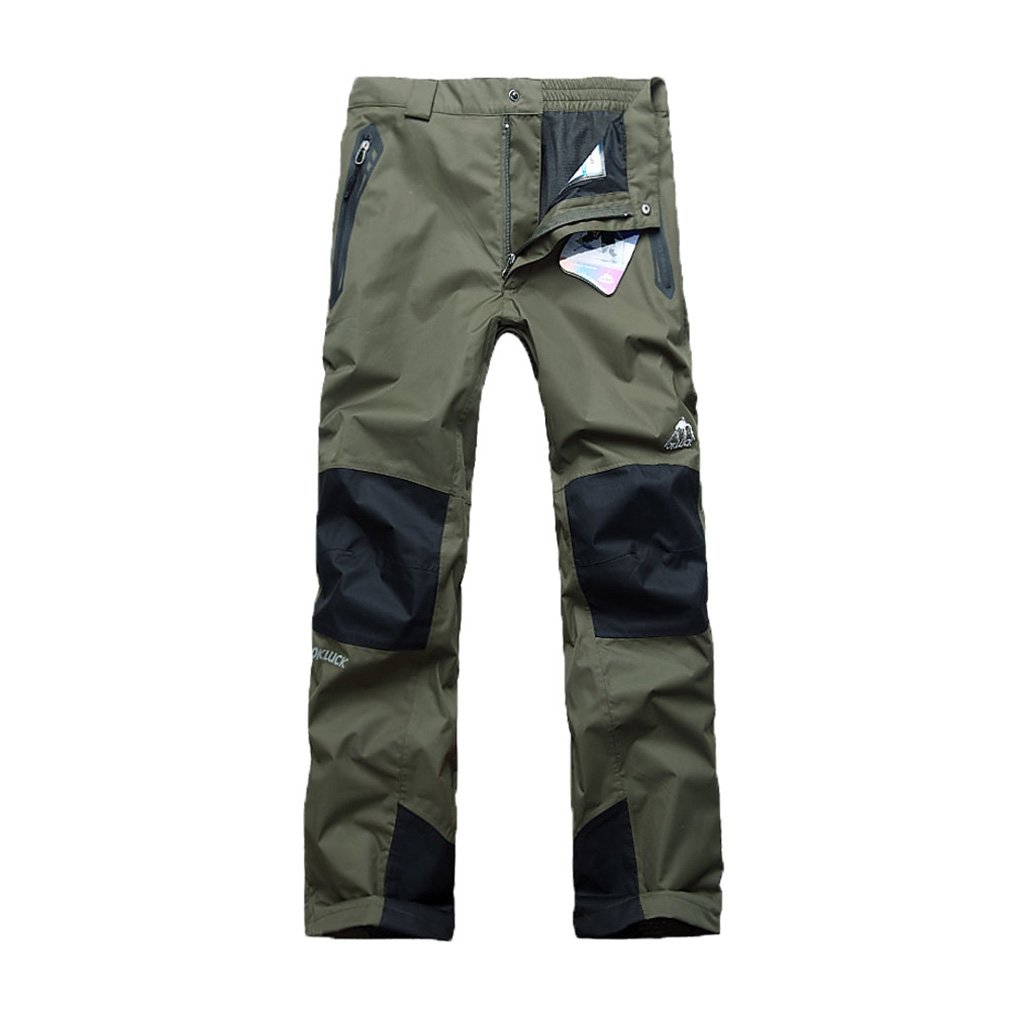 mansmoer Men's Windproof Waterproof Breathable Trousers Army Outdoor Sport Pants (XX-Large, Army Green)