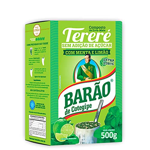 3 un. Erva Mate para Terere Barão Menta & Limão Barão 500g