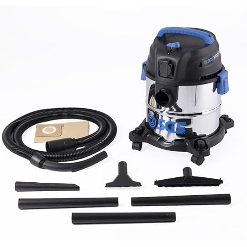 SGS 20 Litre Stainless Steel Workshop Wet and Dry Vacuum with Power Tool Adapter