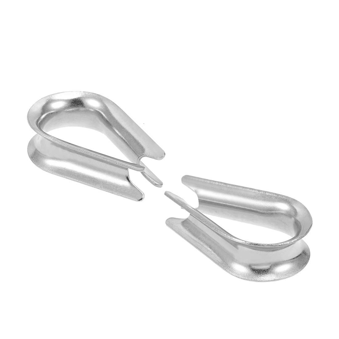 Merriway BH06885 (2 Pcs) Stainless Steel 316 A4 Marine Grade Wire Rope Thimbles Rigging M10 (3/8 inch) - Pack of 2 Pieces