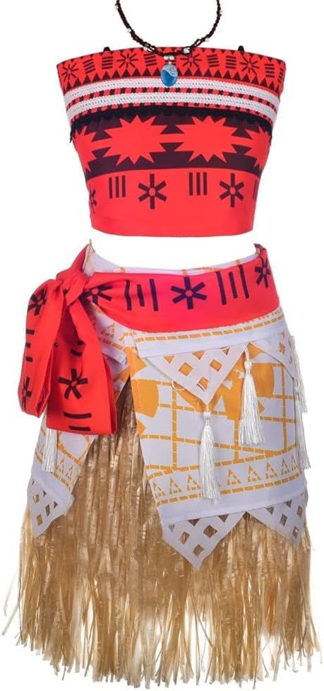 Lito Angels Island Princess Costume Dress Up for Kids Girls, 2 Pieces/One-piece Halloween Party Summer Hawaii Outfit