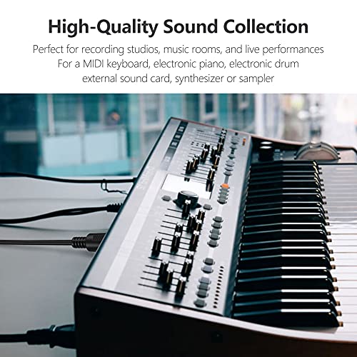 mellbree midi cable 2-pack 3-feet male to male 5-pin midi cable compatible with midi keyboard keyboard synth rack synth sampler external sound card sound source and other music gear