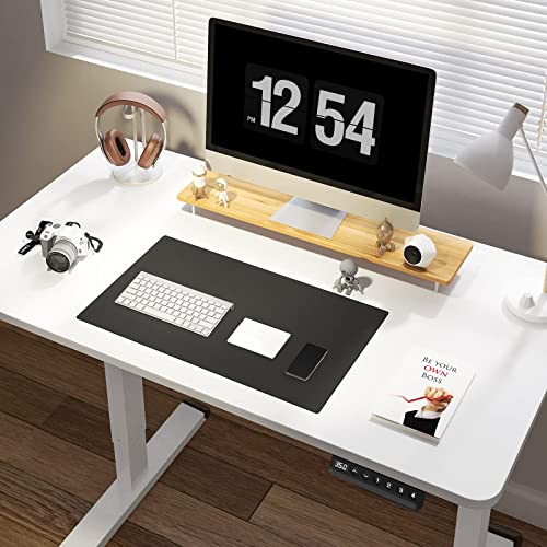 Flexispot En1 Electric Small Standing Desk 40 Inches Adjustable Height Desk For Bedroom Whole-Piece Desk Ergonomic Memory Controller White Table (White Frame + 40" White Top, 2 Packages) #TOP1
