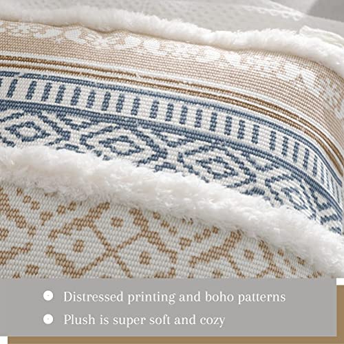 Image of Modern Homes Boho Tufted Decorative Throw Pillow Covers for Couch Sofa - Moroccan Style Cushion Covers with Tassels, Accent Decor Pillow for Bedroom Living Room (Khaki, 16x16 inch)