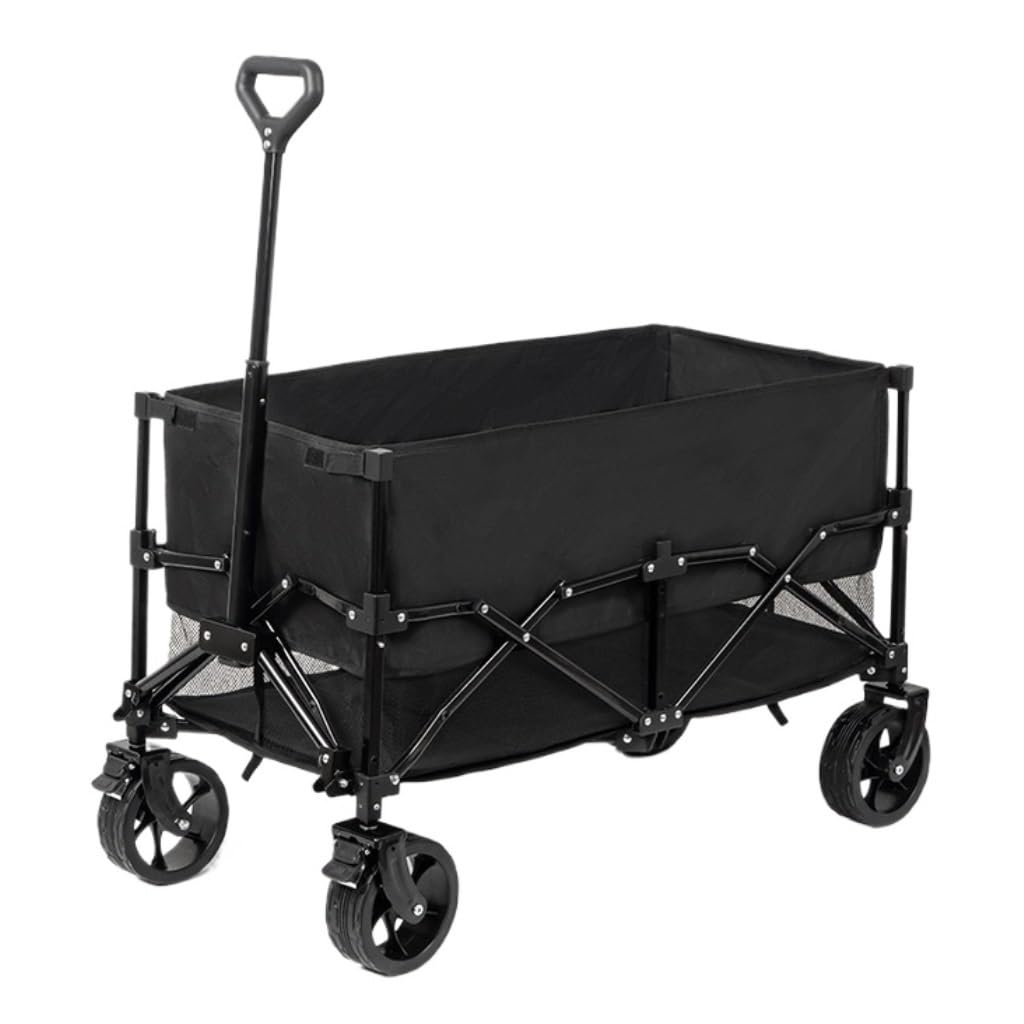 Genérico Carrito de Camping Plegable y práctico de Cuatro Ruedas, Carrito portátil para Acampar en la Playa, Remolque Plegable para Exteriores de Color Verde, Carrito Ligero y fácil de Levantar para