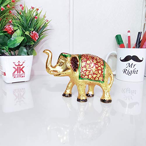 Image of KridayKraft Metal Elephant Small Size Multicolor for Showpiece Enhance Your Home,Office & Table and Gift for Have House Warming Anniversaries, Birthday...