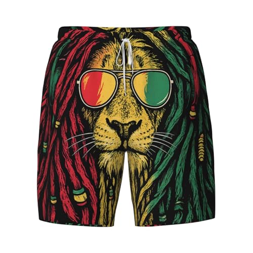 Bañador de hombre con estampado de león y gafas transpirable para playa 5