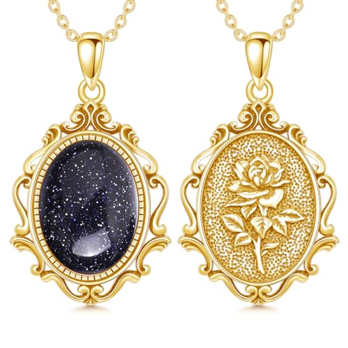 PELOVNY ���[�Y�l�b�N���X 925�X�^�[�����O�V���o�[ ���[���X�g�[�� �^�[�R�C�Y ���j�� �l�b�N���X �r�N�g���A�� �J���I ���[�Y ���B���e�[�W �E�G�X�^���W���G���[ �N���X�}�X �o�����^�C���f�[ �M�t�g �����p, Normal, �X�^�[�����O�V��