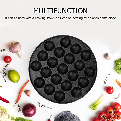 Panela de fogão Takoyaki, panela de ferro fundido portátil antiaderente assadeira de ferro fundido u