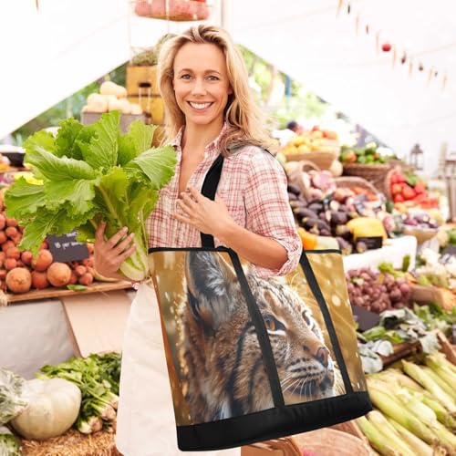 Lynx Raindrop Closeup Large Insulated Tote Bag for Grocery Shopping Reusable Tote Bags for Women Men, Cooler Bag with Zippered Top & Handles for Beach Picnic Travel2