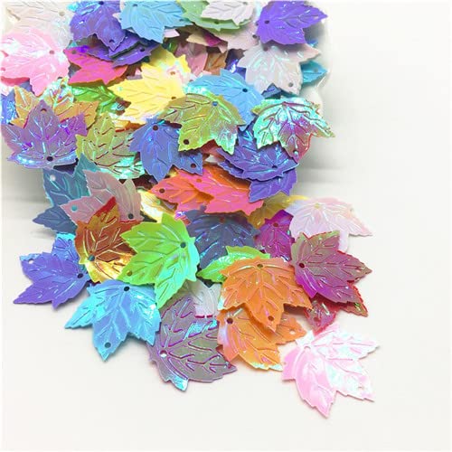 paillettes, Paillettes, 20g a forma di foglia d'acero 21mm in PVC multicolore sciolte fai da te Cucito Artigianato Abbigliamento donna Borse Accessori(Ab Mix Color)
