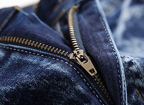 Chowsir Men Stylish Mid Waist Stretch Wash Jeans Straight Denim Pants Straight Fit4