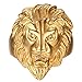 SAINTHERO Men's Vintage 316L Stainless Steel Gold Lion Head Rings Heavy Metal Rock Punk Style Gothic Biker Ring Size 7-14
