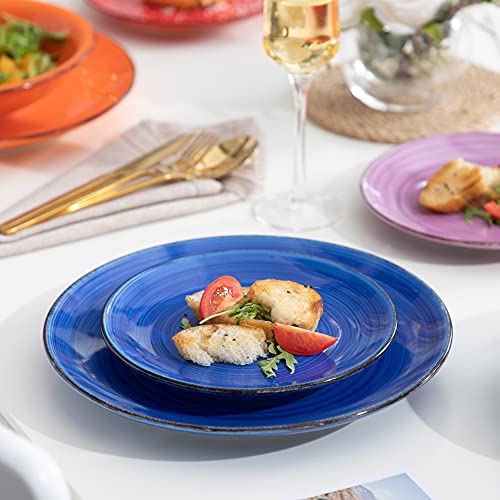 Vancasso Bonita Muticolour Dinner Set 36 Pieces Stoneware Dinnerware Set For 12, Handpainted Spirals Pattern Stoneware Combination Set With 10.5In Dinner Plate, 7.7In Dessert Plate And 750Ml Soup Bowl #TOP3