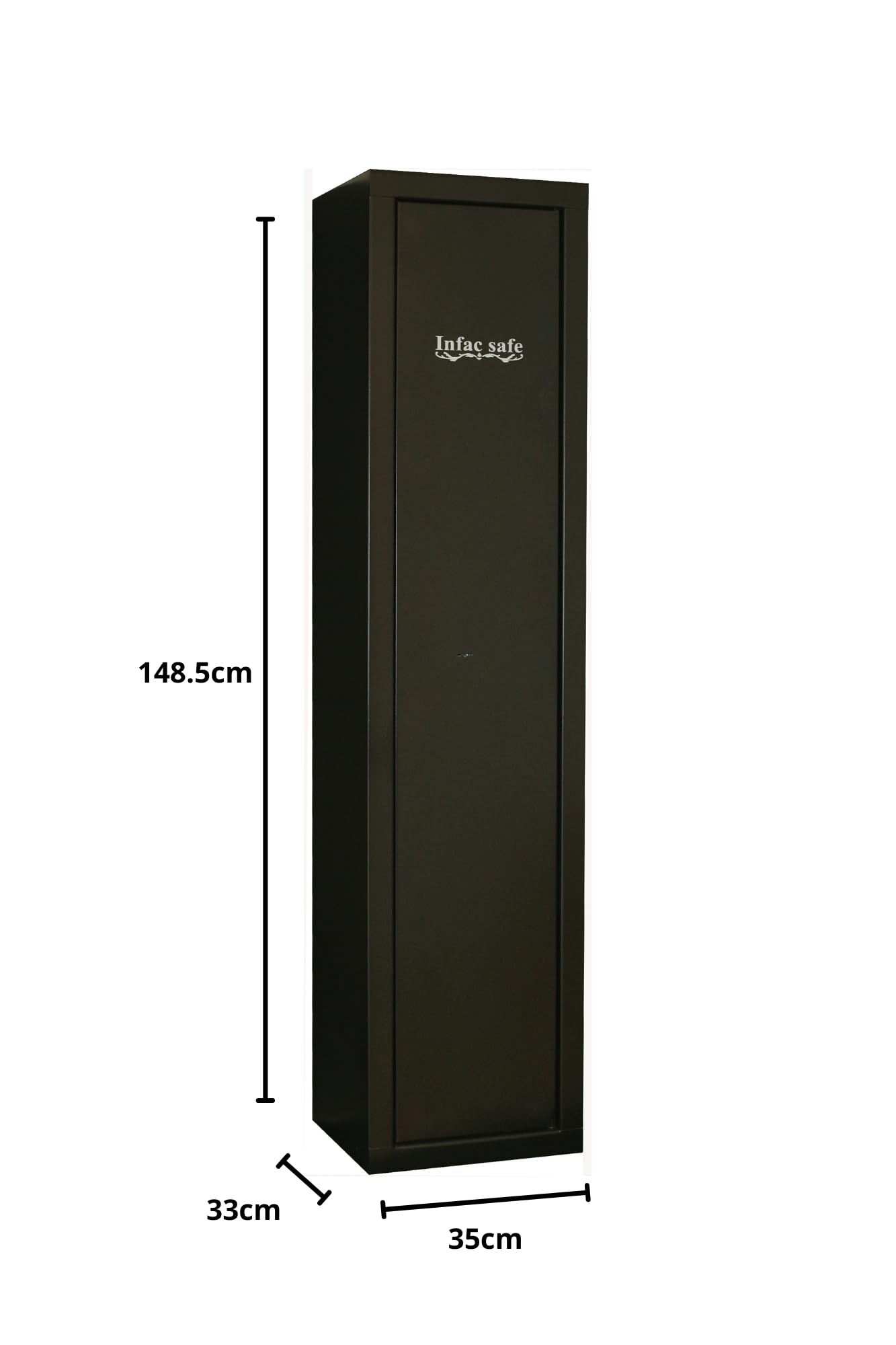 Safe SD7 Armoire forte pour Armes en Acier | 6 Armes avec lunette + 1 dans la porte | Coffre intérieur | Serrure à clé