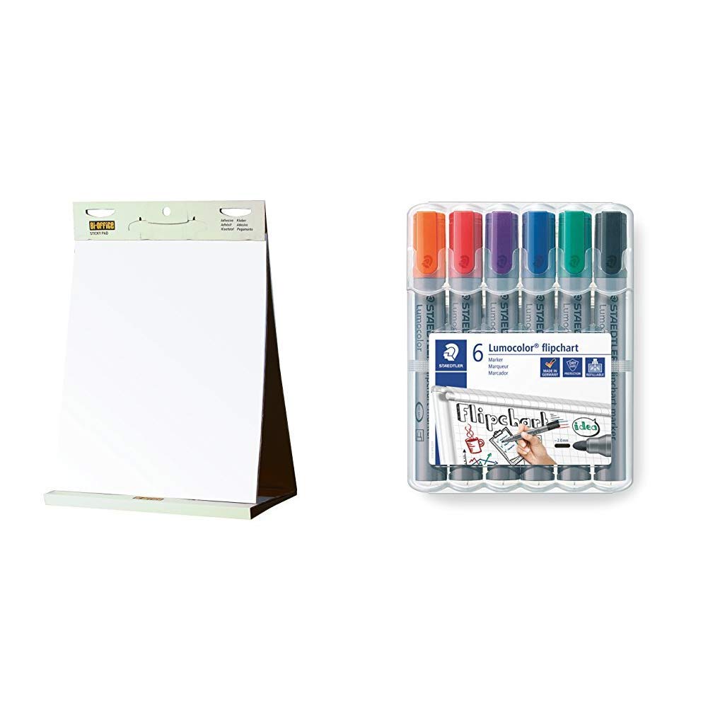 BiOffice Tabletop Self Stick Flipchart Pad, 20 Sheets 70 gr/m² paper