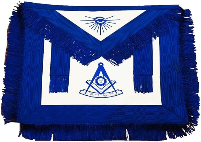 Masonic Regalia Past Master Royal Blue Apron, Chain Collar, Gloves and Soft briefcase one set2