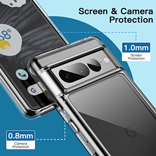 Image of JETech Case for Google Pixel 7 Pro, Anti-Yellowing, Clear | Shockproof Cover, Scratch Resistant Hard PC Back, Durable Transparent TPU Bumper