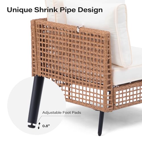 image for LAUSAINT HOME 7-Piece Wicker Patio Furniture Set, PE Rattan Outdoor Se