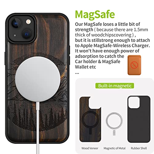 Coque Magsafe iPhone 14 Plus antichoc étui bois protecteur rigide - 5