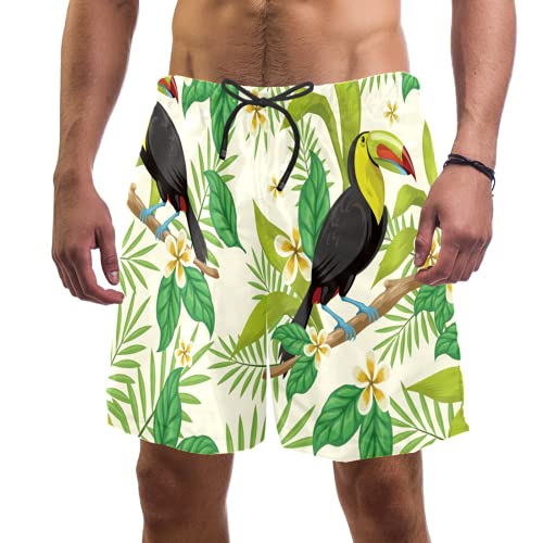 Short de bain pour homme vert tropical avec doublure maille et 2 poches