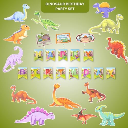 Image of Wanna Party DinosaurTheme Decoration Kit - Combo of 17 PCS