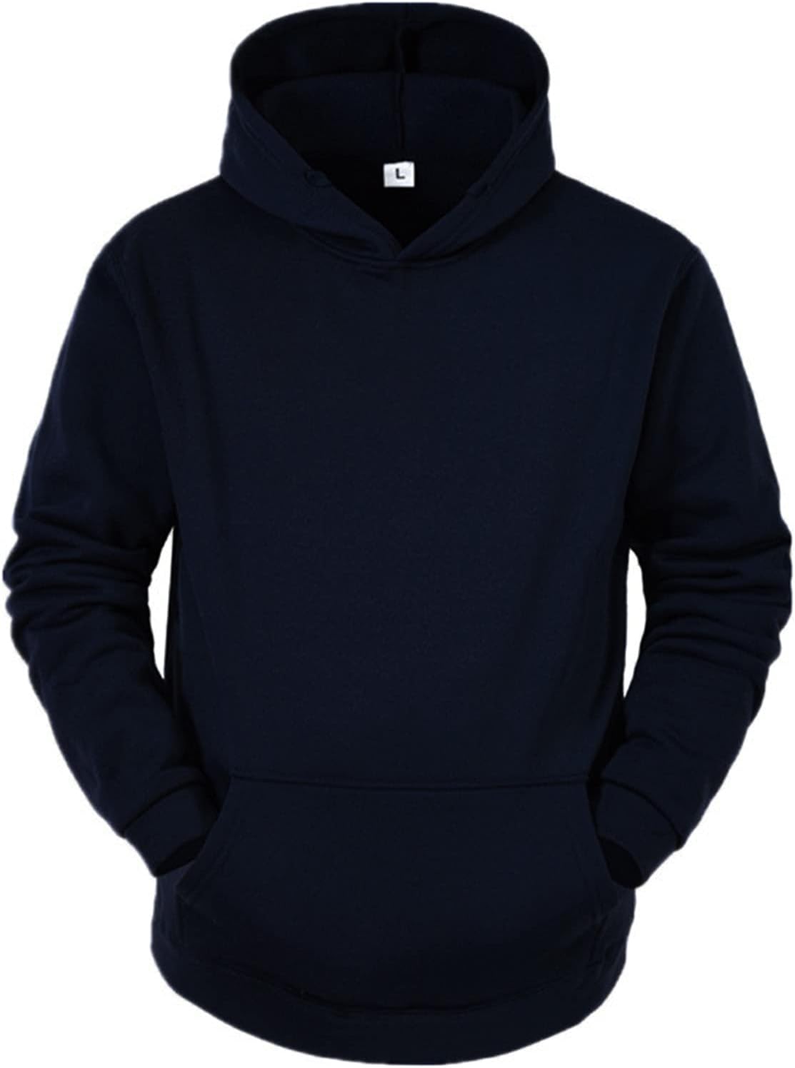 BIFUTONHooded Sweatshirt Men Pullover with Pocket Long Sleeve Solid Color Lightweight Gym Hoodies Casual Streetwear Tops