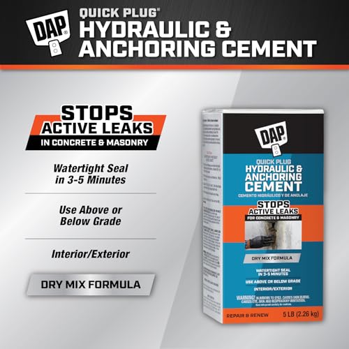 Quick Plug Hydraulic Cement, 5 lb., Gray