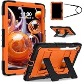 Scnioy Case for Samsung Galaxy Tab S10 Lite / S10 FE / S9 FE 5G / S9 (10.9”/11”), Protective Cover with Pen Holder Multi-Angles Kickstand Carrying Strap for Galaxy Tab S10fe Tablet Case, Orange