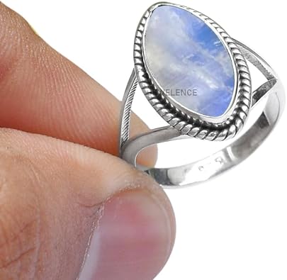 925 Sterling Silver Ring For Womens Gemstone Ring Sterling Silver Boho Ring December Birthstone Bezel Set Gemstone Split Shank Ring