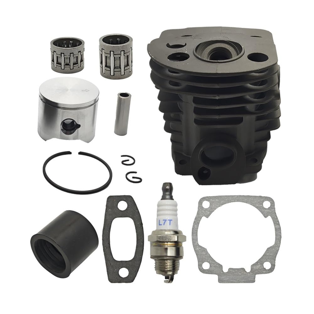 Kit de Cilindro de 45 mm Compatible con Cabezal de 55, 51 y 50, pistón, cojinete, Junta de colector y Piezas de Motor de Motosierra.