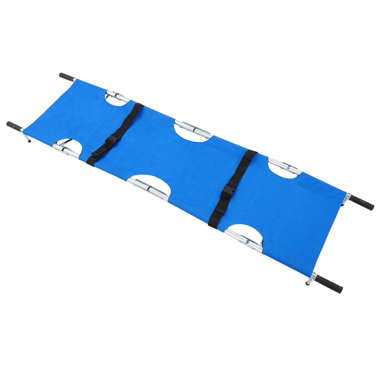 Krankentrage Rettungstrage Krankentrage Tragetuch mit Schnallen Klappbare Notfalltrage Professionelle Erste-Hilfe-Trage für Bergrettung und Ferntransport, 210 * 53 * 12 cm, bis 150kg (Blau)